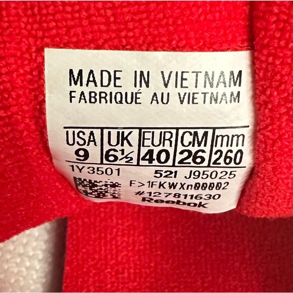 Reebok Princess Red Sneakers Low-Top Minimalist Design Size 9 - Picture 5 of 5